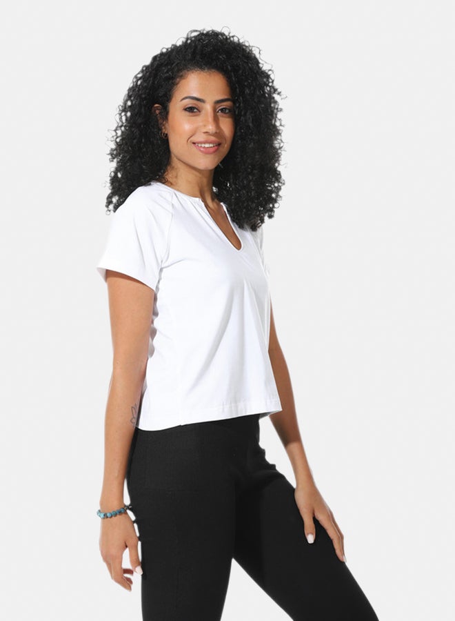 Azul Half Sleeves Cotton Crossed T-Shirt - Image 1